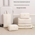 6-piece compression packing cubes set with suitcase