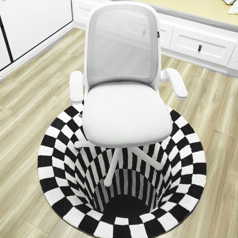 3D Vortex Illusion Rug in living room