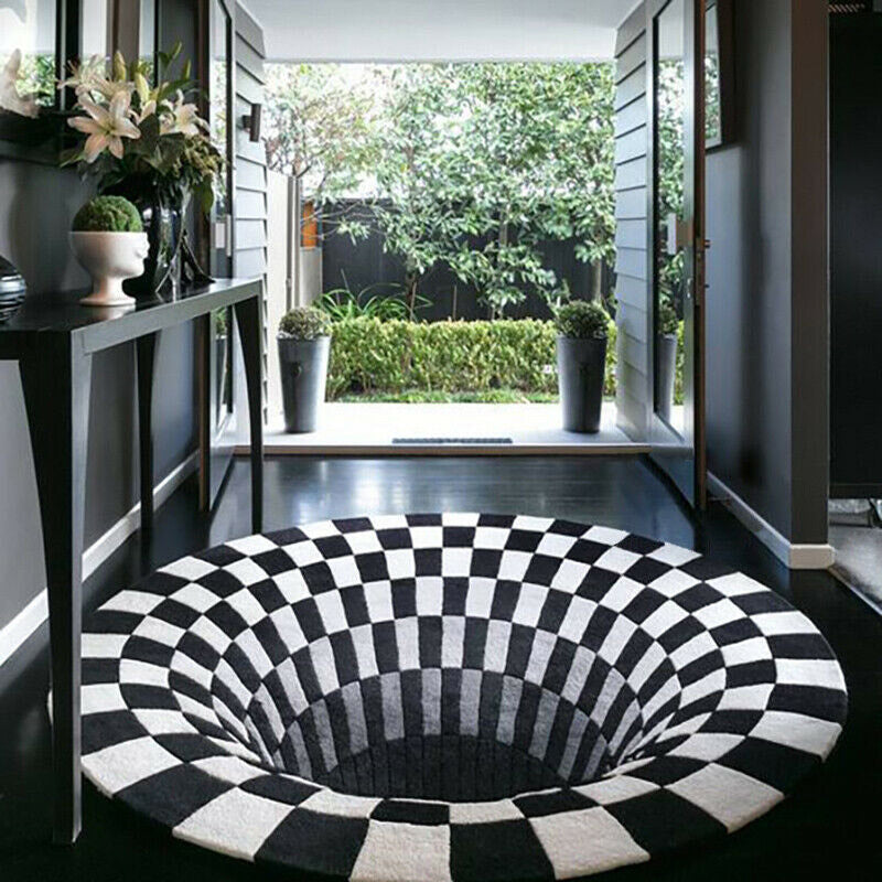 3D Vortex Illusion Rug close-up pattern
