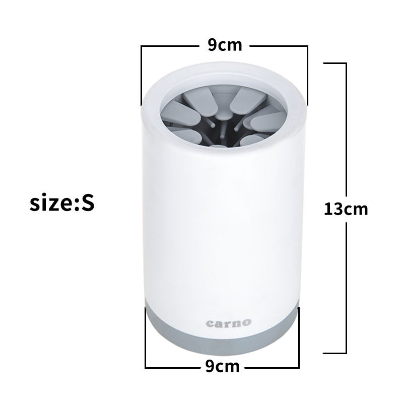 Paw cleaner cup in use