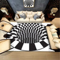 3D Vortex Illusion Rug on floor