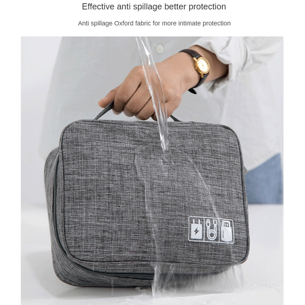 Cable organizer bag compartments detail