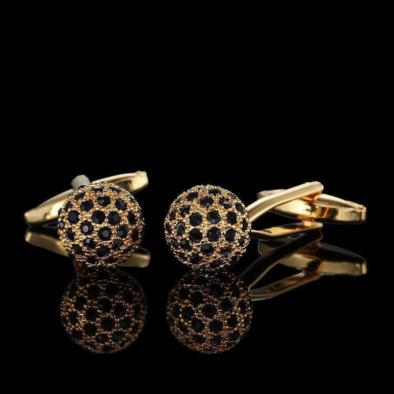 Men's 18K Gold Plated Cufflinks, Classic Round