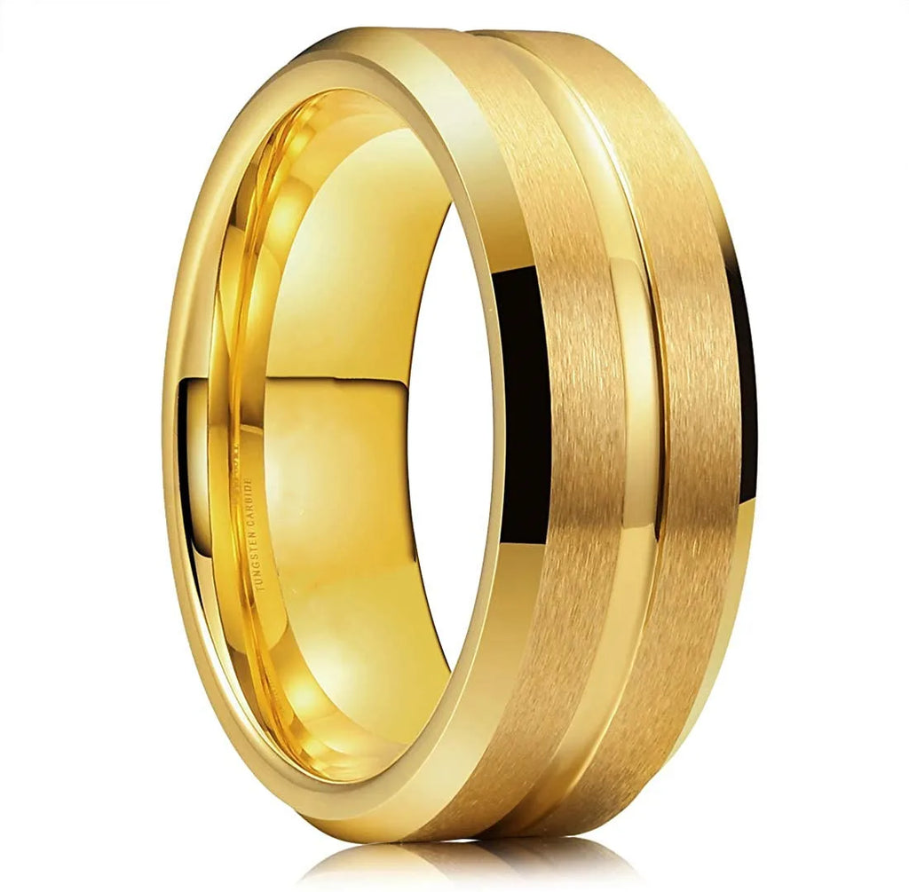 Men's Black Tungsten Wedding Ring, Brushed Finish