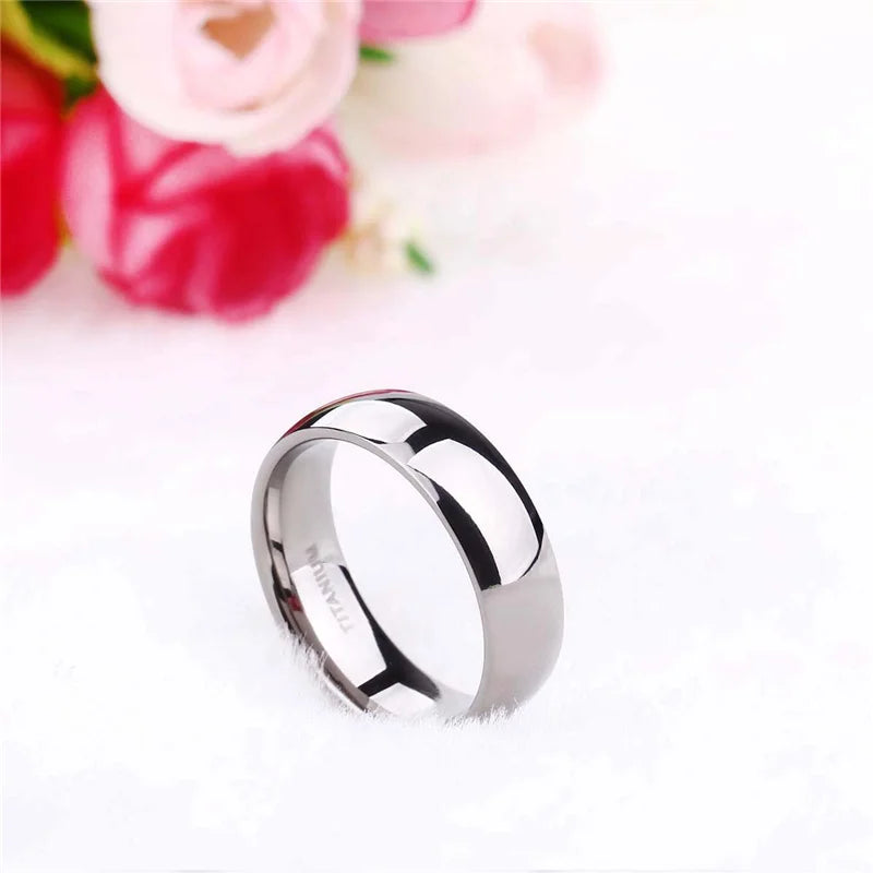 Men's Titanium Wedding Band, Silver &amp; Black