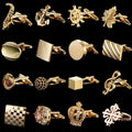Men's 18K Gold Plated Cufflinks, Classic Round