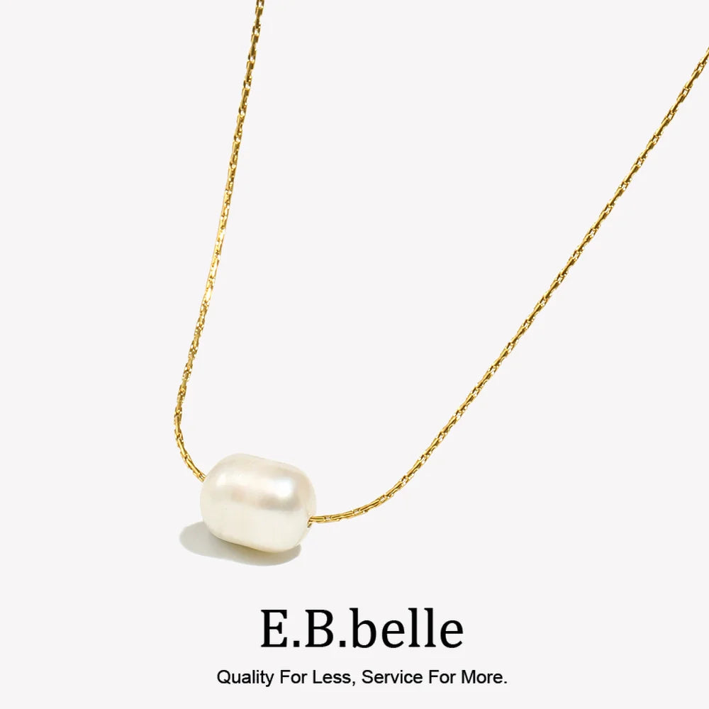 Freshwater Pearl Pendant Necklace, 18K Gold Plated