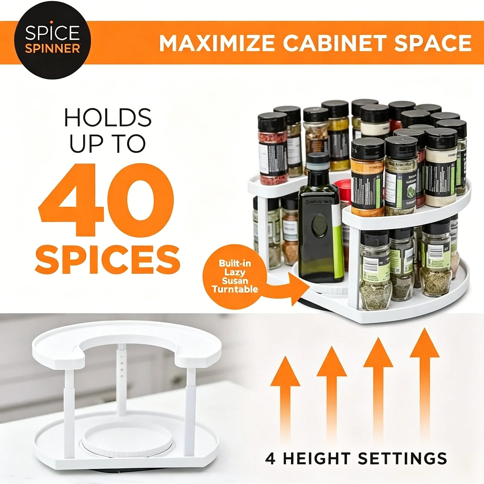 Rotating spice rack turntable