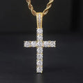 Men's Cubic Zirconia Cross Pendant Necklace, Twisted Chain