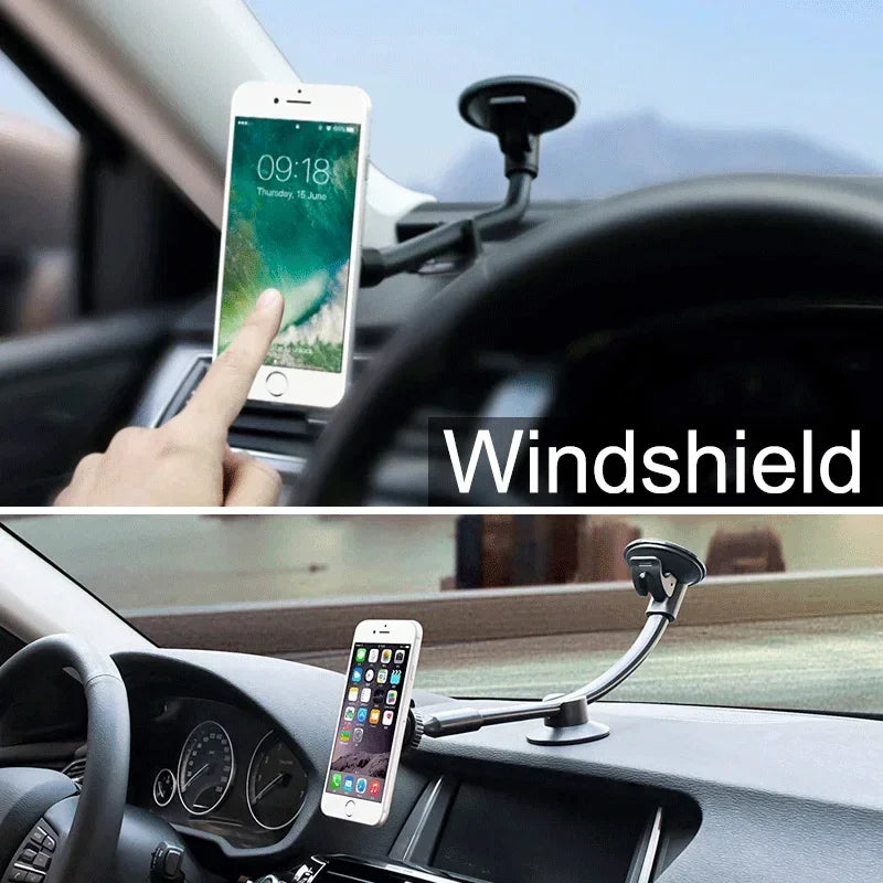 Phone attached to magnetic mount
