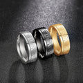 Men's Roman Numeral Band Ring, Brushed Stainless Steel