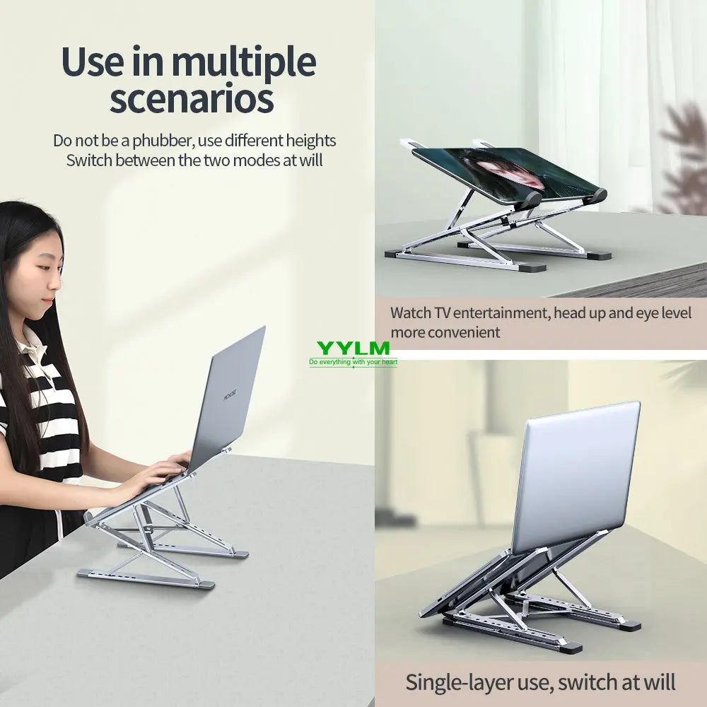 Laptop stand height adjustment