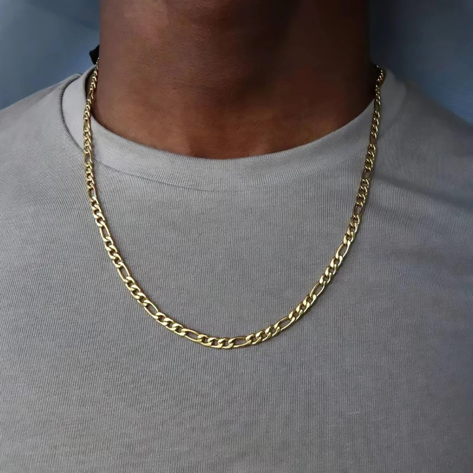 Men's 18K Gold Filled Figaro Chain Necklace