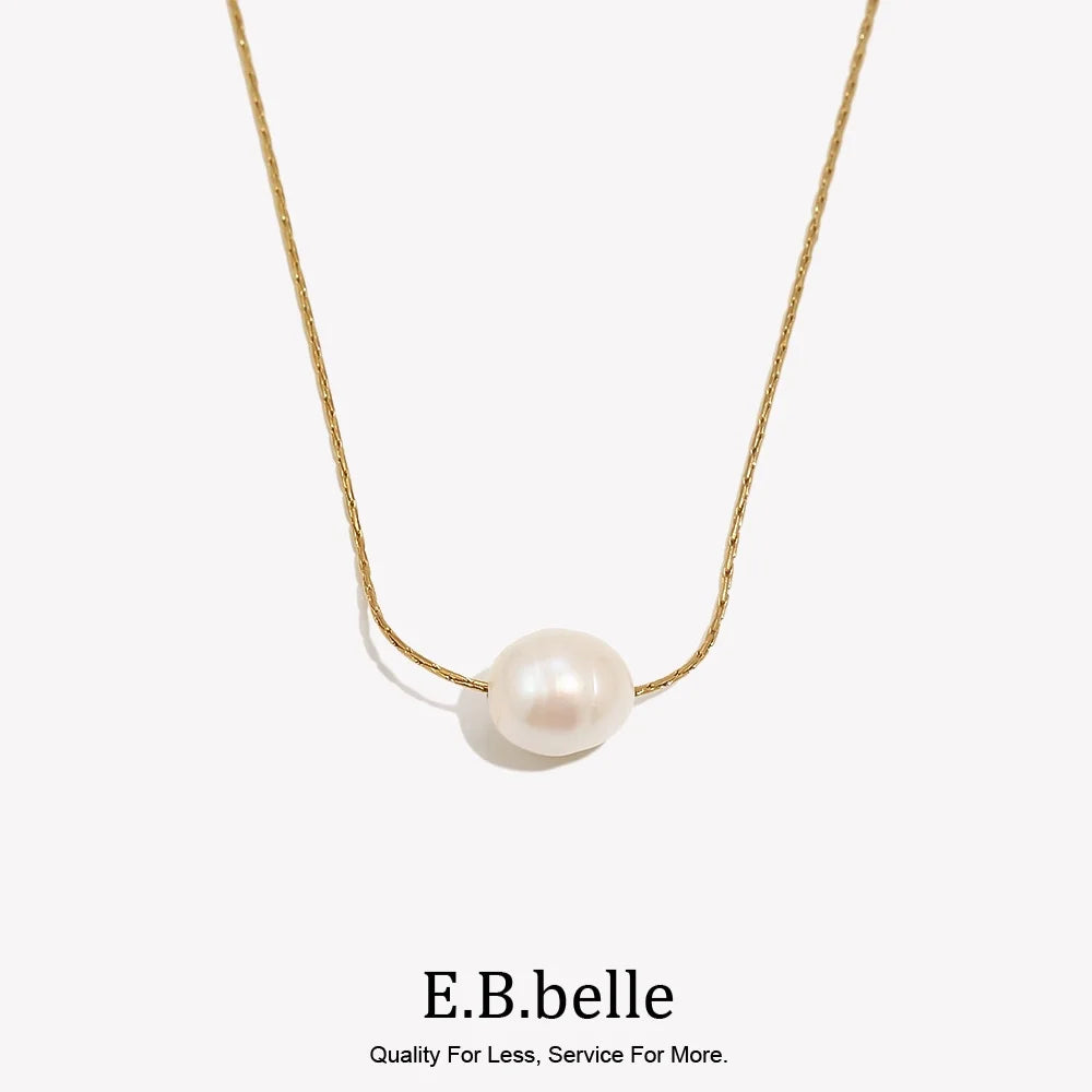 Freshwater Pearl Pendant Necklace, 18K Gold Plated