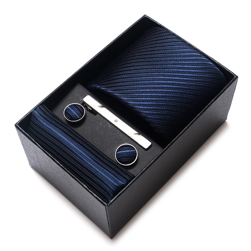 Men's Silk Tie & Cufflink Gift Set, Handkerchief Included