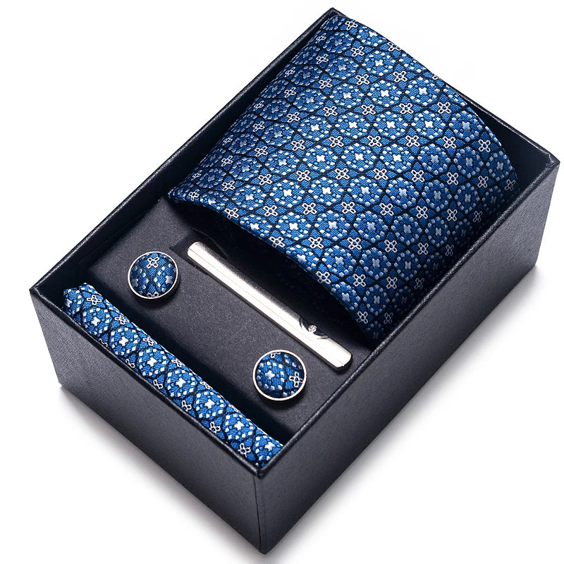 Men's Silk Tie & Cufflink Gift Set, Handkerchief Included