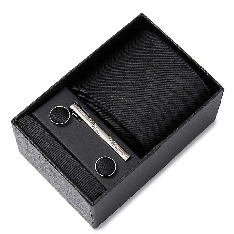 Men's Silk Tie & Cufflink Gift Set, Handkerchief Included