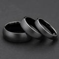 Men's Matte Black Ceramic Ring, Brushed Finish