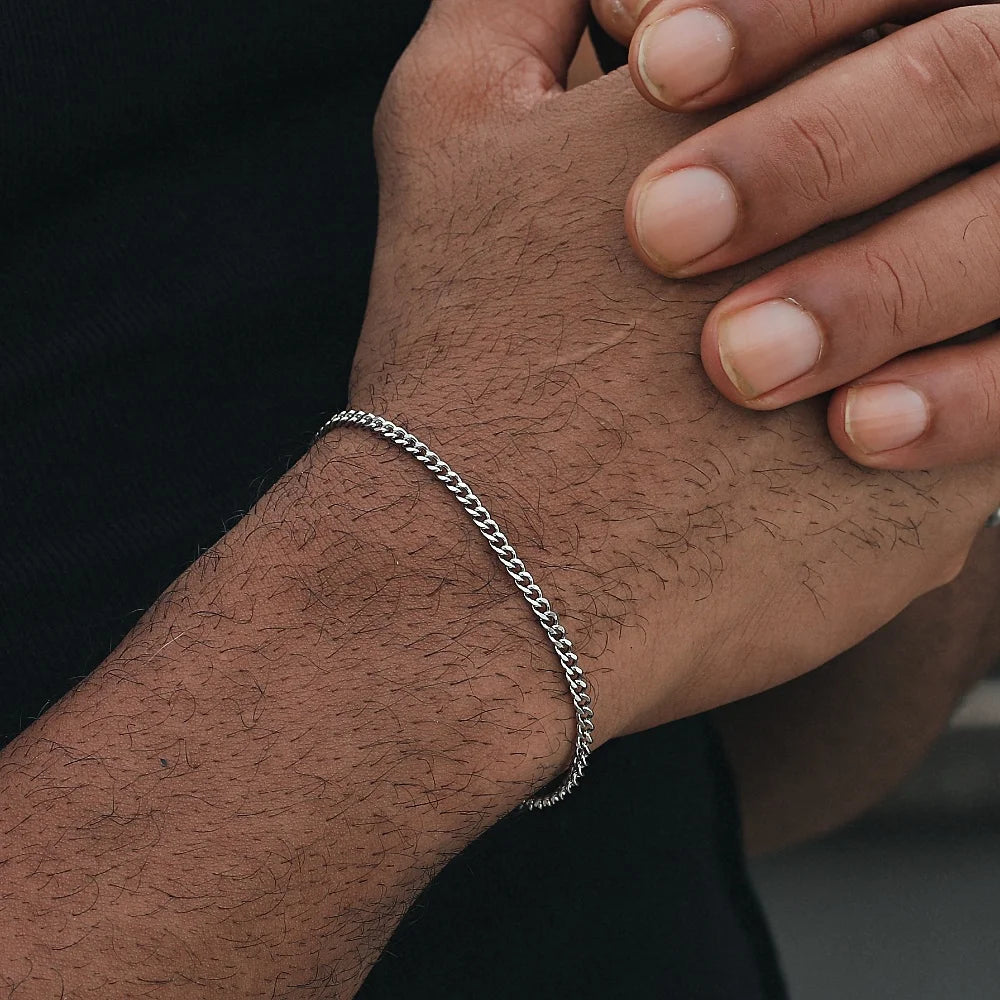 Men's Gold Cuban Chain Bracelet, Stainless Steel
