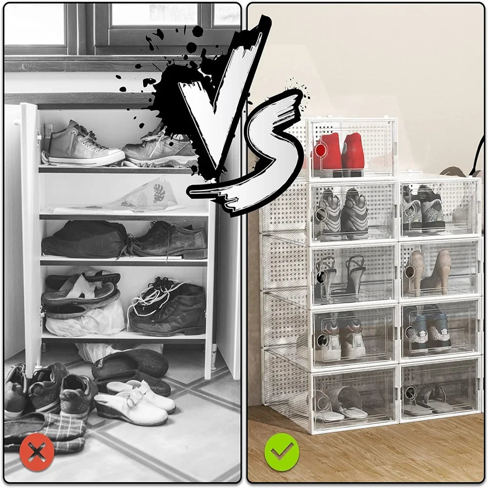 Drop-front door open with sneaker