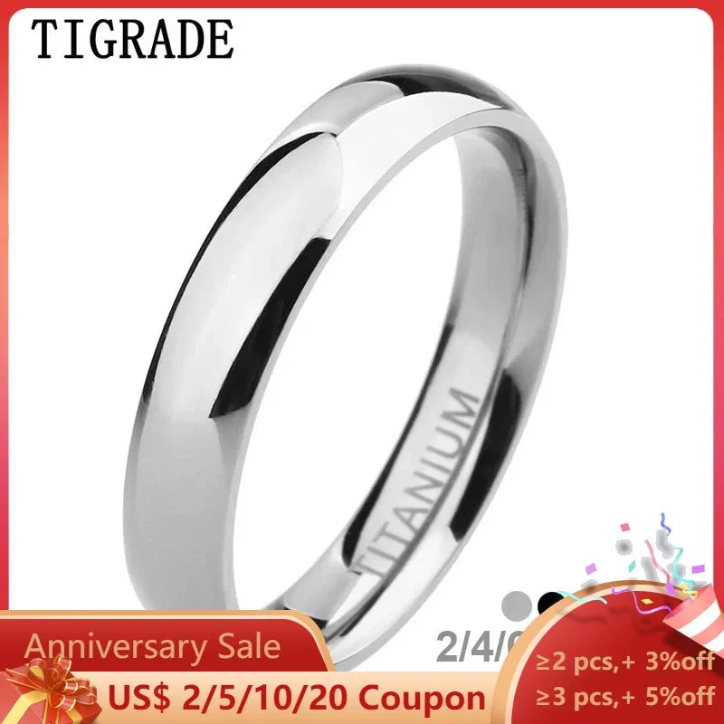 Men's Titanium Wedding Band, Silver &amp; Black
