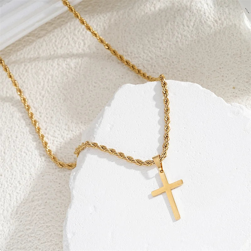 Men's Minimalist Cross Pendant Necklace