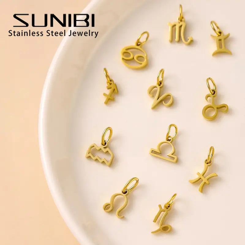Zodiac sign constellation pendant necklace