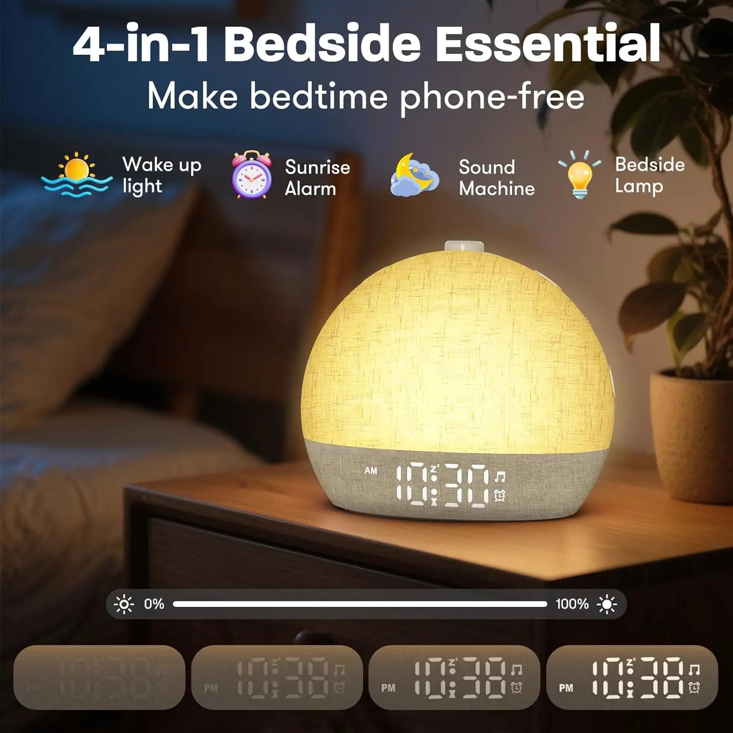 Alarm clock light modes