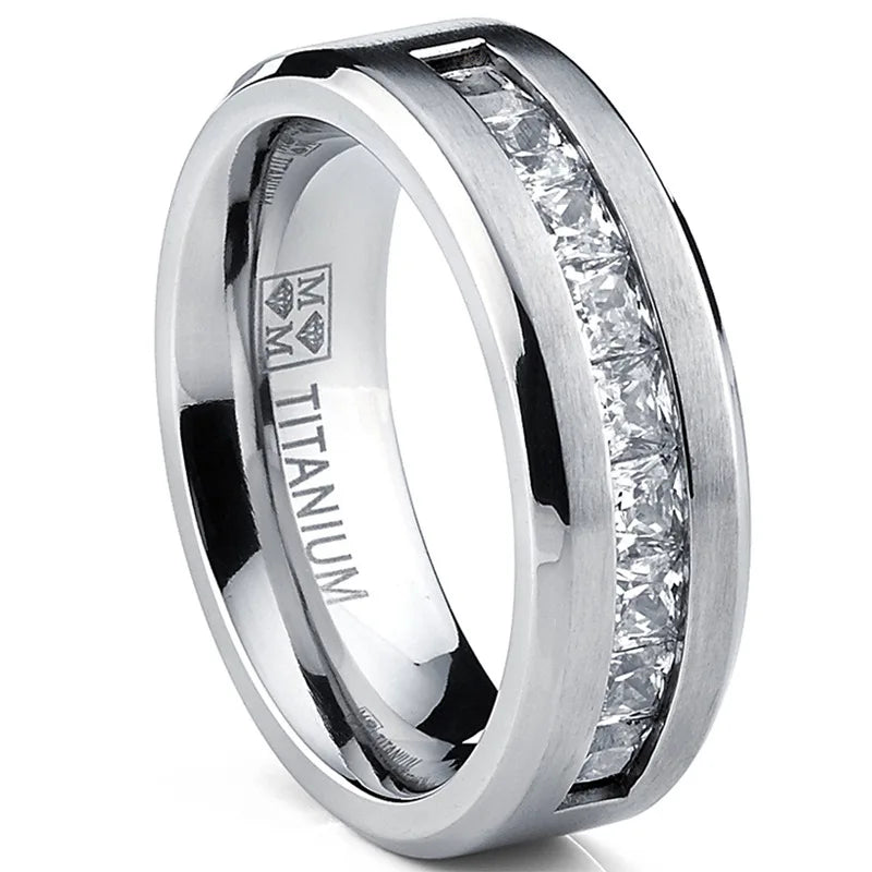 Men's Silver Geometric Cocktail Ring, Stainless Steel