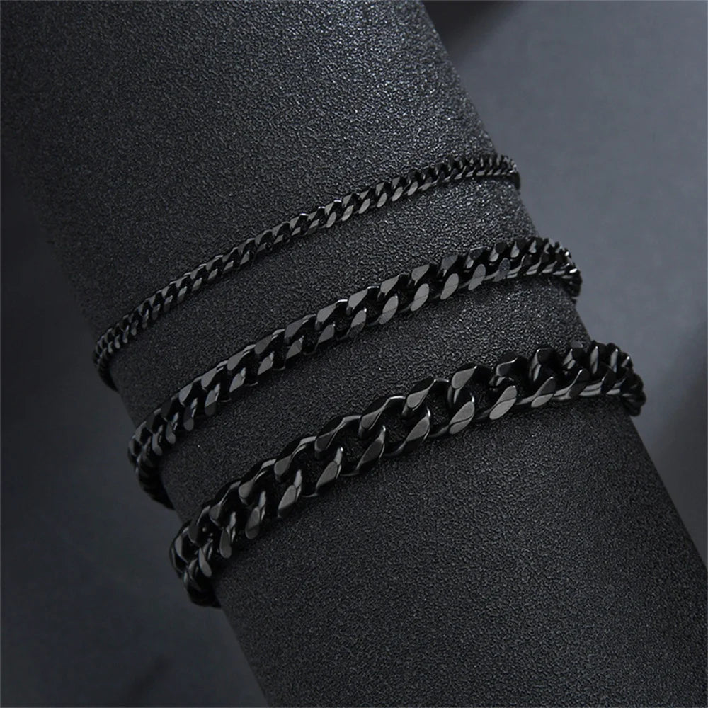 Men's Gold Cuban Chain Bracelet, Stainless Steel