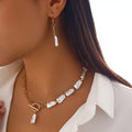 Boho pearl pendant jewelry set