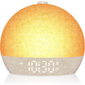 Sunrise simulation alarm clock glowing warm