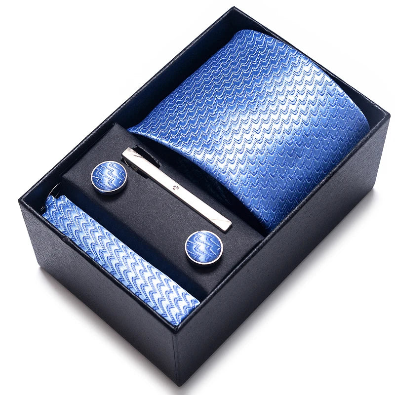 Men's Silk Tie & Cufflink Gift Set, Handkerchief Included