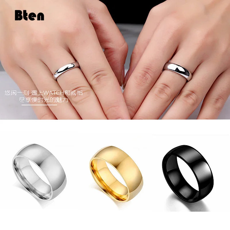 Men's Classic Tungsten Wedding Ring, Polished Silver