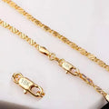 Solid gold box chain necklace