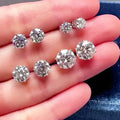 Moissanite stud earrings, 18K gold plated