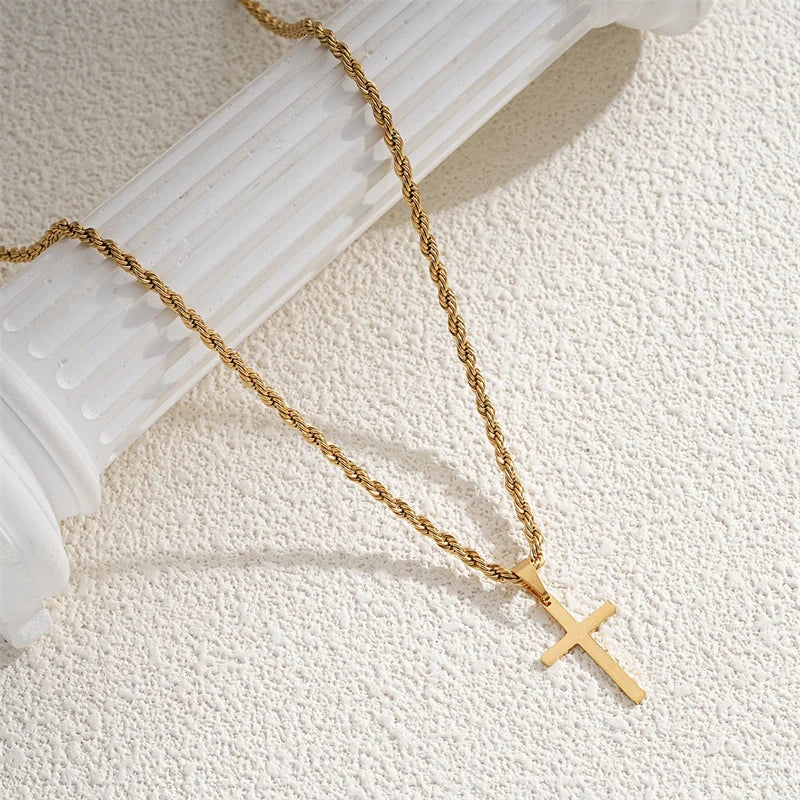 Men's Minimalist Cross Pendant Necklace