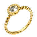 Beaded dome ring, waterproof gold stainless steel
