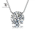Moissanite round solitaire pendant necklace, 18K gold plated