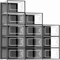 12-pack stackable shoe storage boxes with clear doors