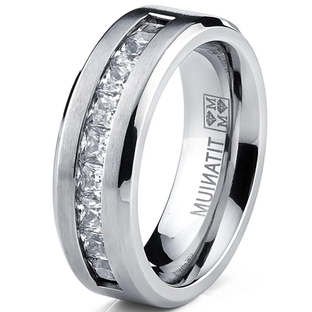 Men's Silver Geometric Cocktail Ring, Stainless Steel