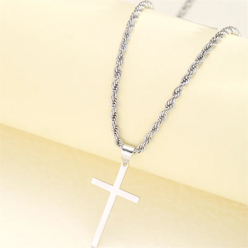Men's Minimalist Cross Pendant Necklace