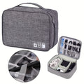 Travel electronics organizer case with cables and accessories