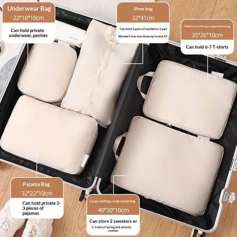 Packing cubes organized inside luggage