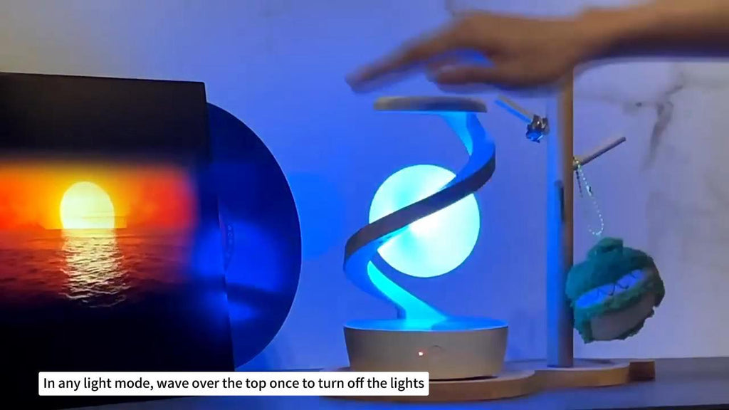 Moon lamp glowing at night