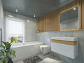Modern bathroom with toilet and sink