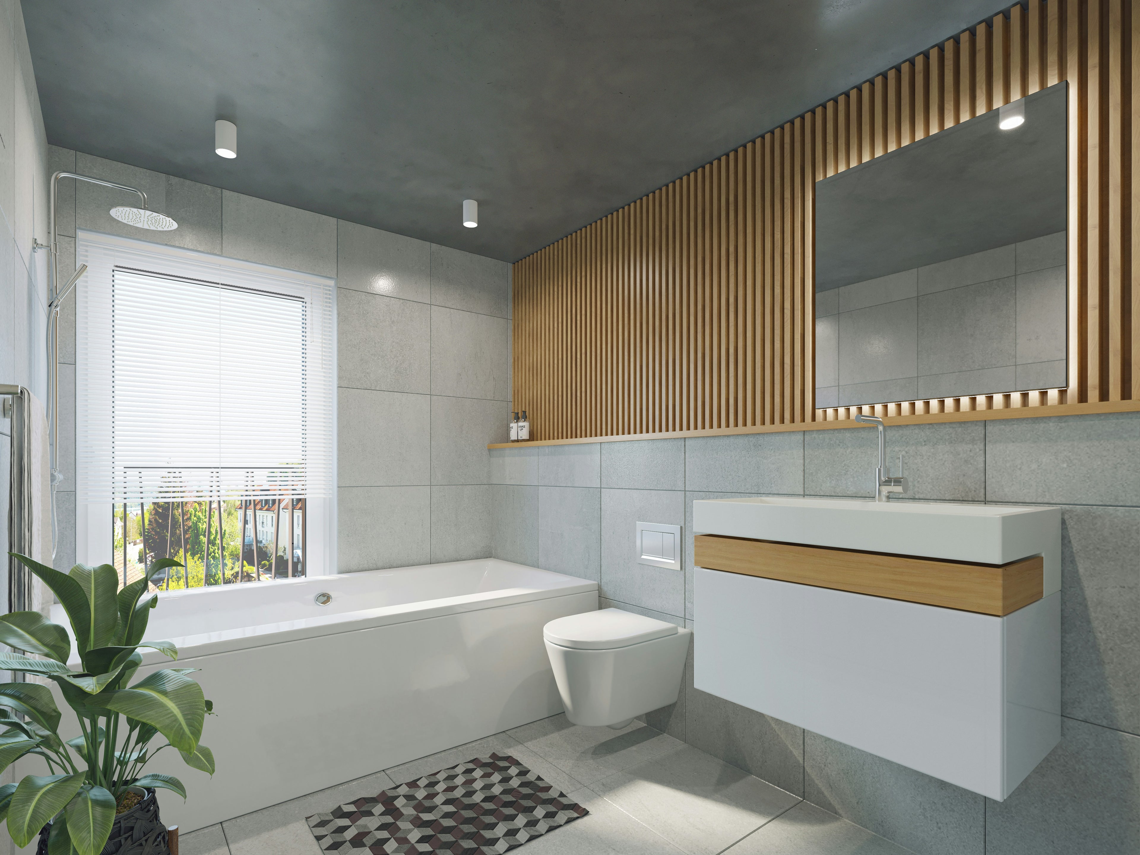 Modern bathroom with toilet and sink